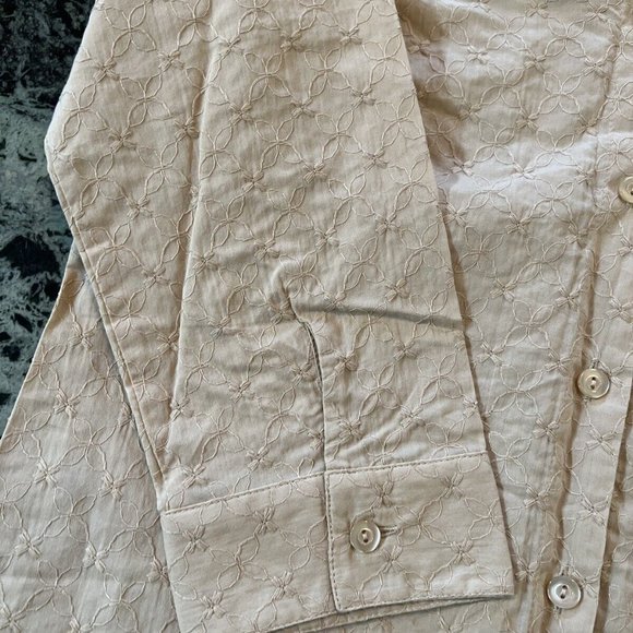NWT First Issue women’s 3/4 sleeve button shirt Beige 100% Cotton size S $40 - Picture 7 of 10
